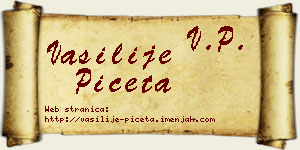 Vasilije Pičeta vizit kartica